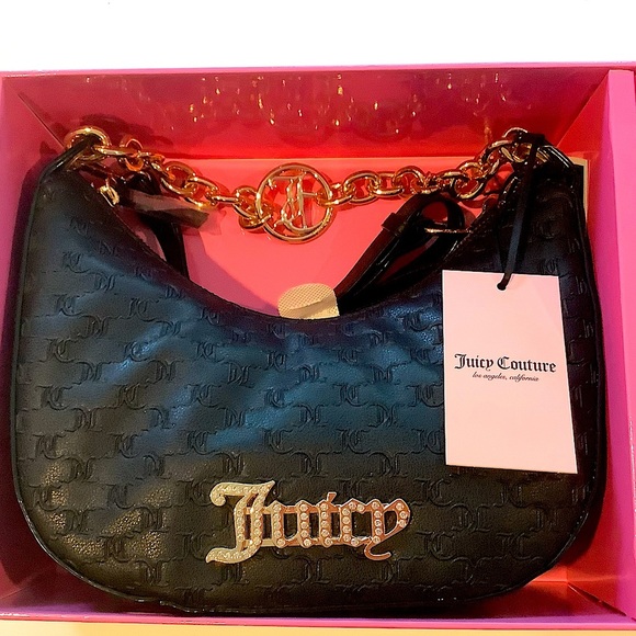 Juicy Couture Hold Up 2 pc Hobo Crossbody & Mini Crescent Coin Purse New - Picture 2 of 5